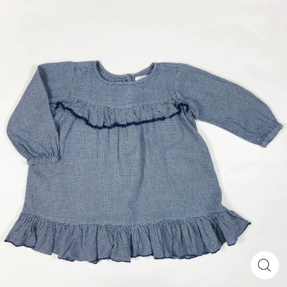Zara Navy Houndstooth Ruffle Dress 18-24 months